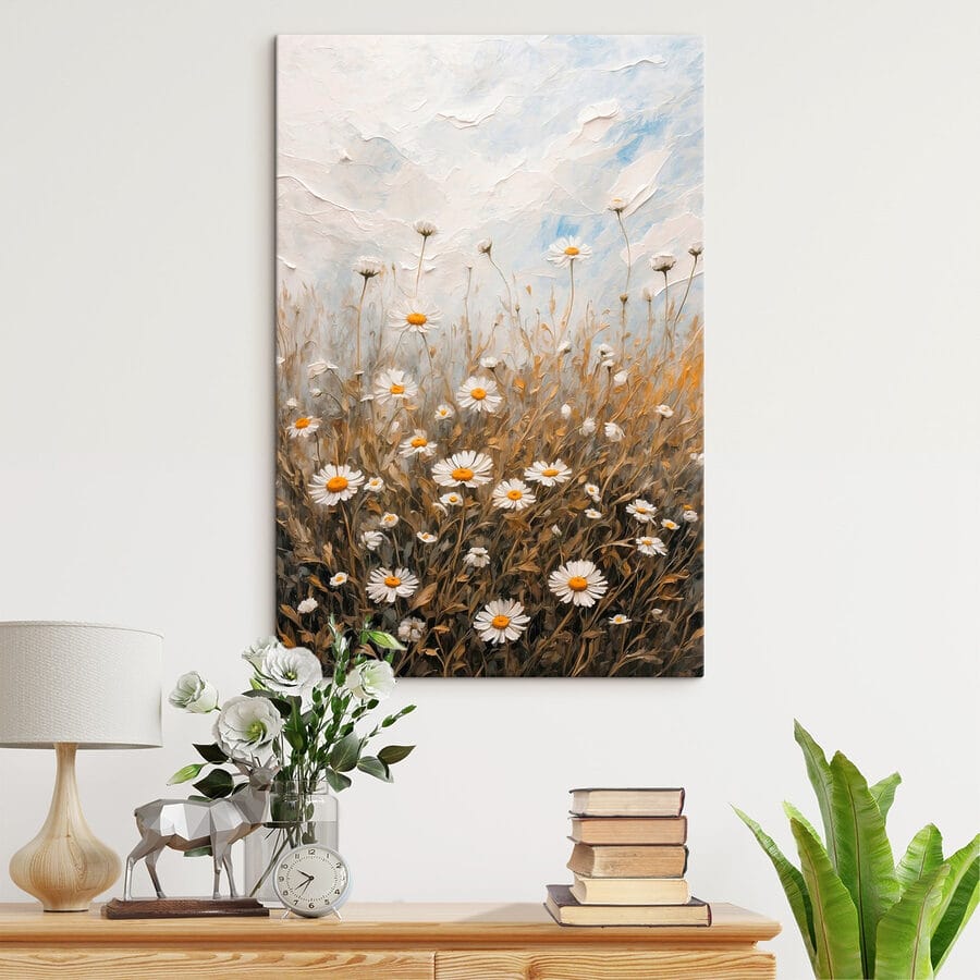 Peinture d'un champ de fleurs