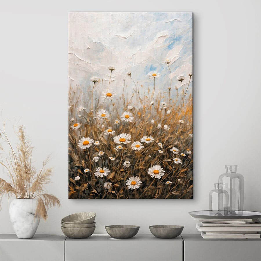 Peinture d'un champ de fleurs