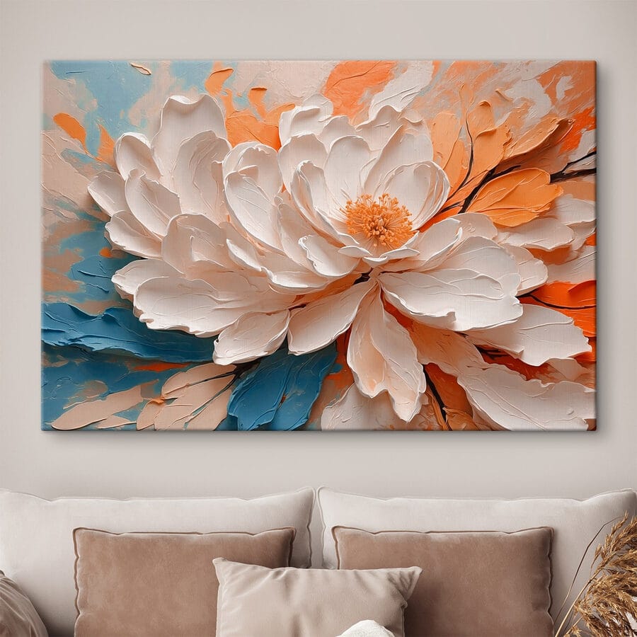 Fleur blanche avec centre jaune