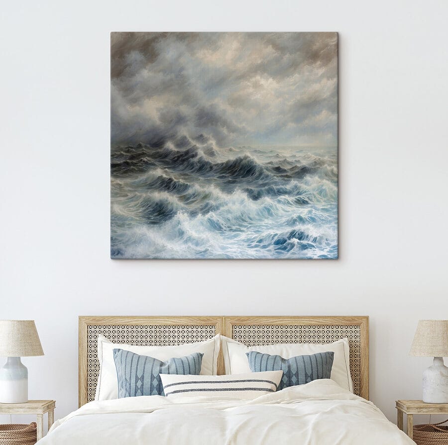 Peinture de vagues dans l'océan