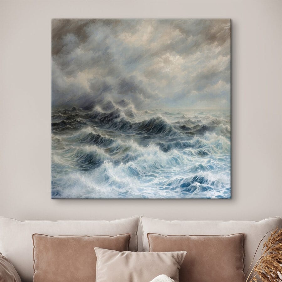 Peinture de vagues dans l'océan