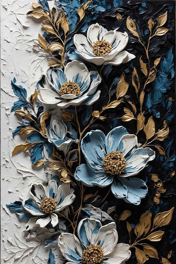Peinture de fleurs et de feuilles Peinture de fleurs et de feuilles