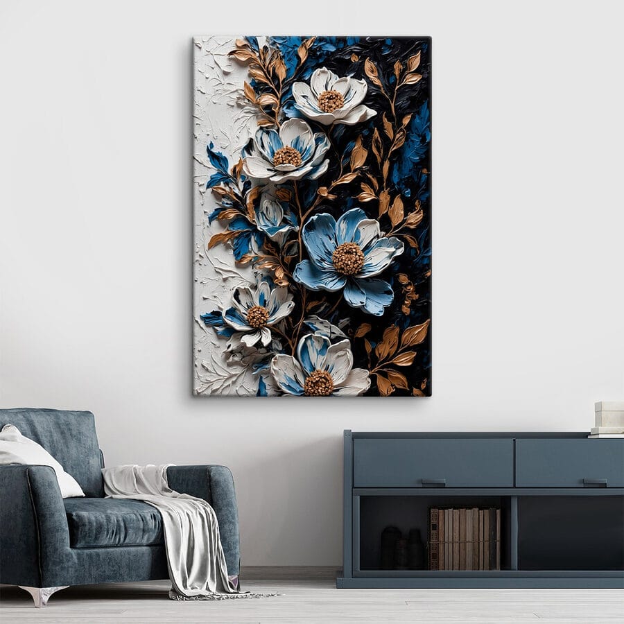 Peinture de fleurs et de feuilles