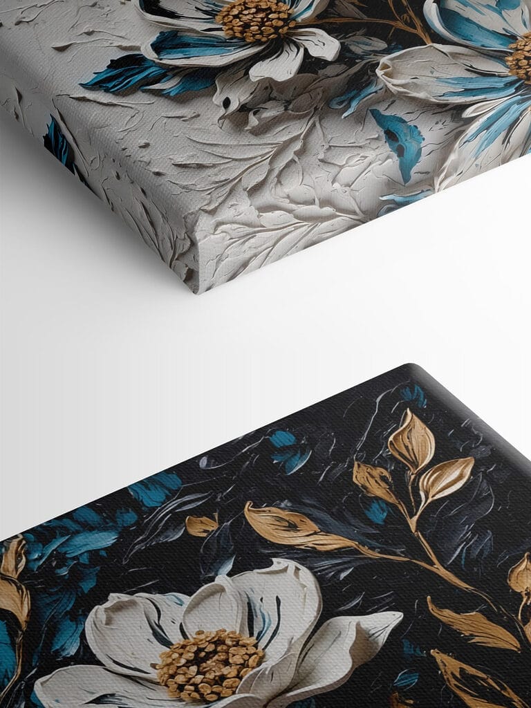 Painting of flowers and leaves