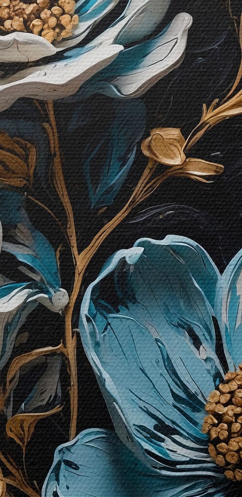 Painting of flowers and leaves