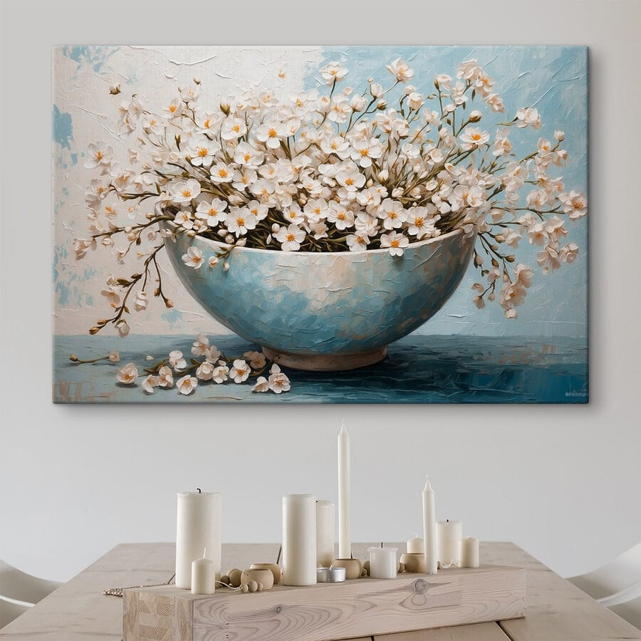 Peinture de fleurs dans un bol
