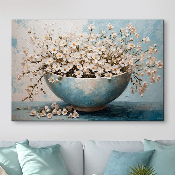 Peinture de fleurs dans un bol Peinture de fleurs dans un bol