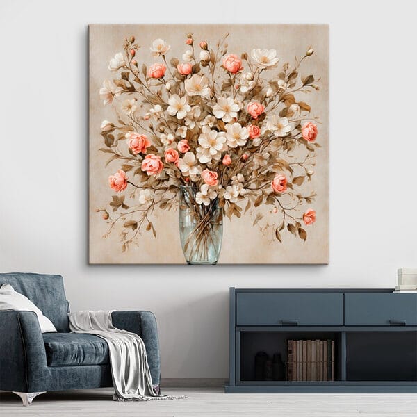 Peinture de fleurs dans un vase Peinture de fleurs dans un vase