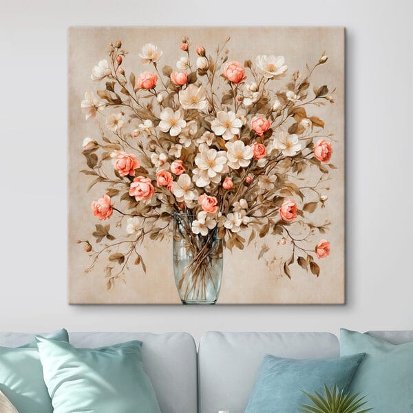 Peinture de fleurs dans un vase Peinture de fleurs dans un vase