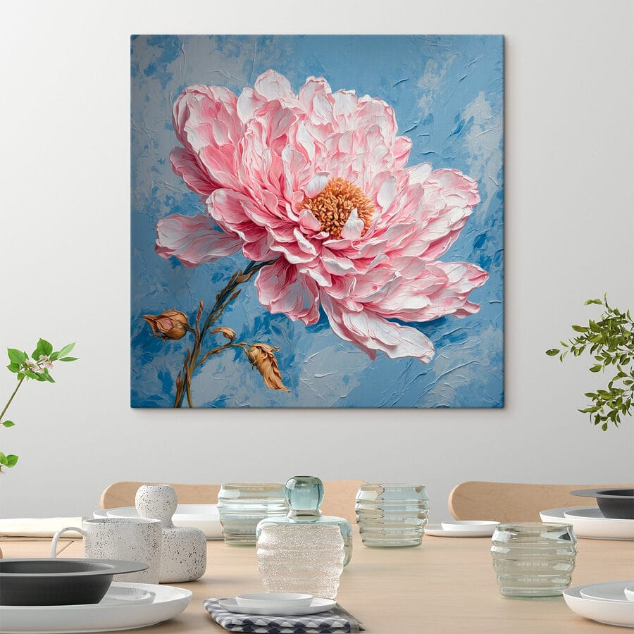 Peinture d'une fleur rose