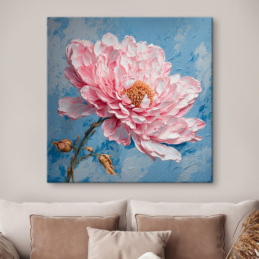 Peinture d'une fleur rose