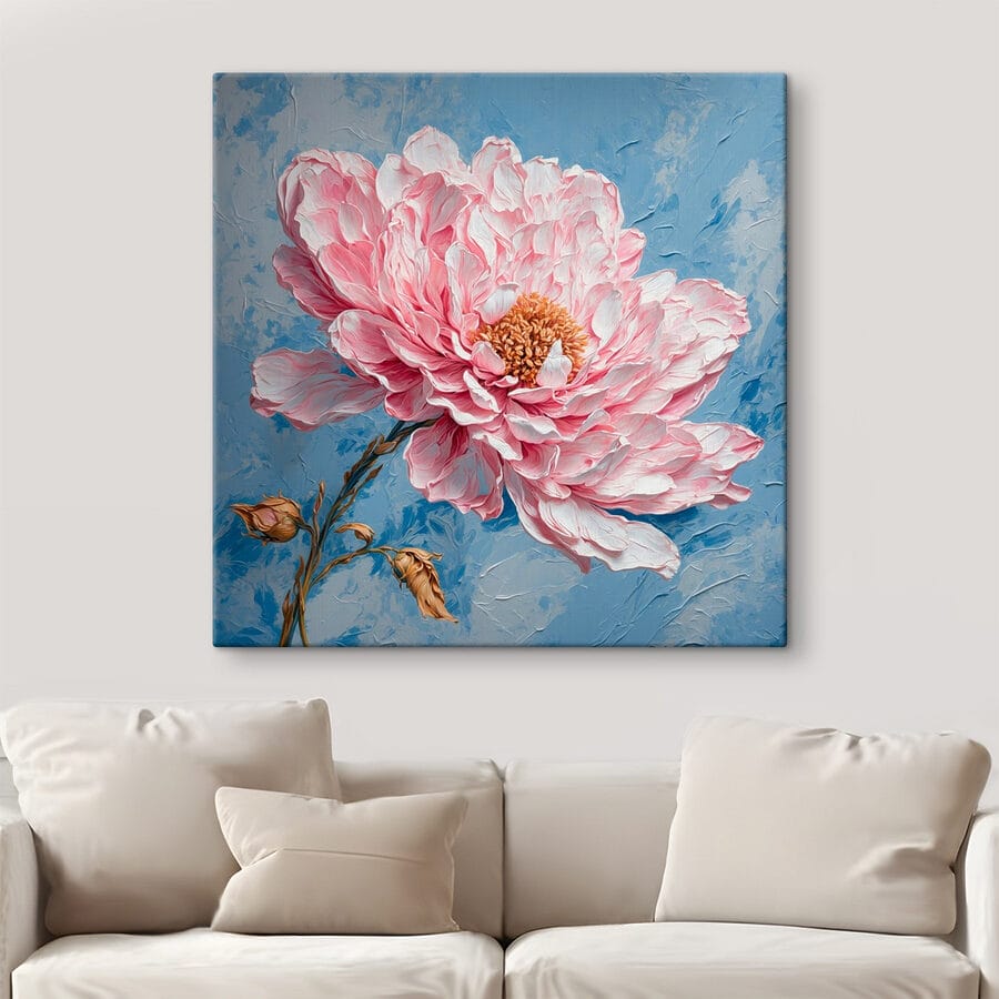 Peinture d'une fleur rose
