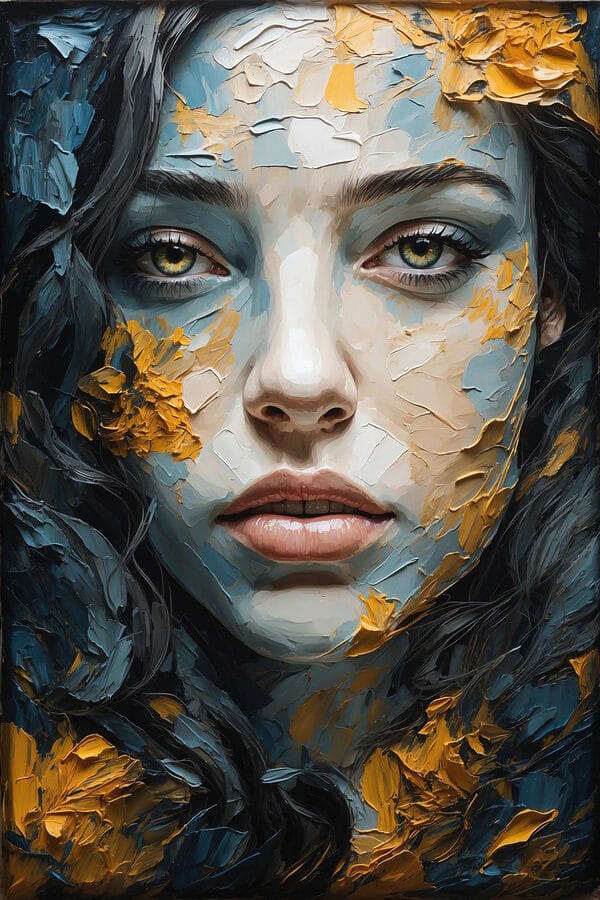 Femme avec de la peinture sur le visage Femme avec de la peinture sur le visage