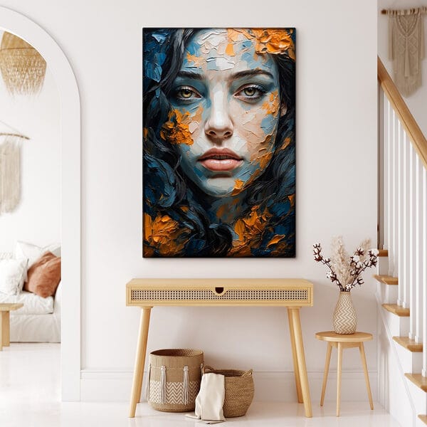 Femme avec de la peinture sur le visage Femme avec de la peinture sur le visage