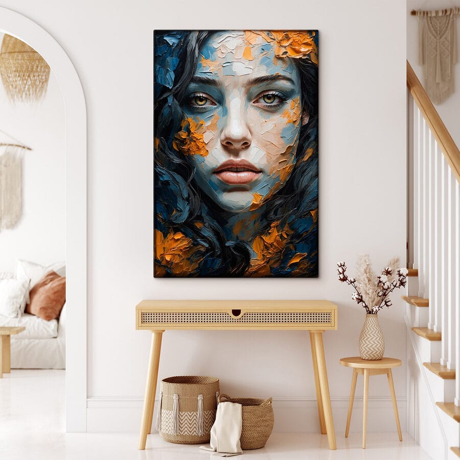 Femme avec de la peinture sur le visage