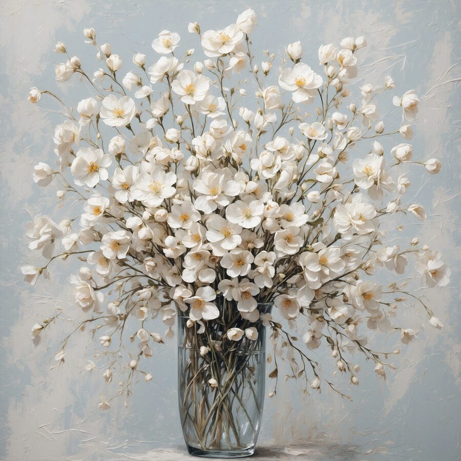 Vase de fleurs blanches