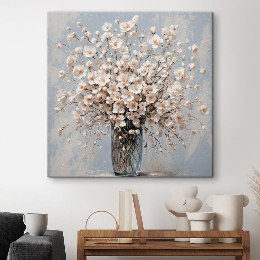 Vase de fleurs blanches