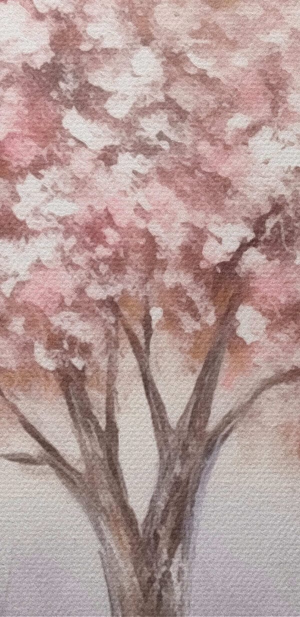 Peinture d'un arbre avec des fleurs roses Peinture d'un arbre avec des fleurs roses