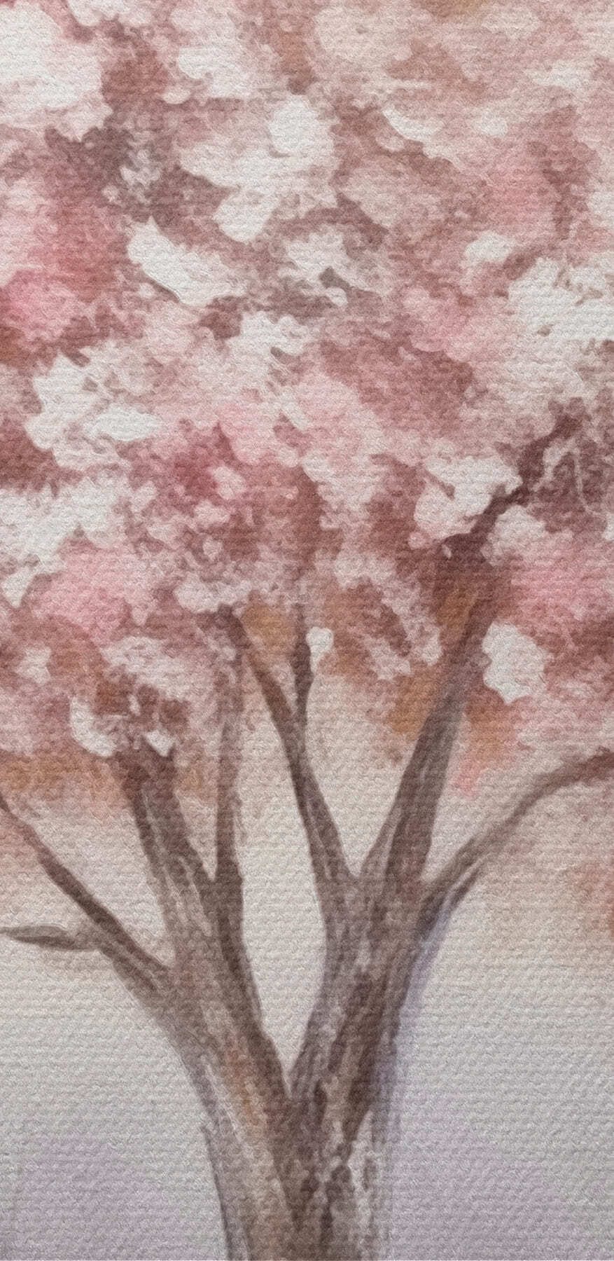 Peinture d'un arbre avec des fleurs roses Peinture d'un arbre avec des fleurs roses