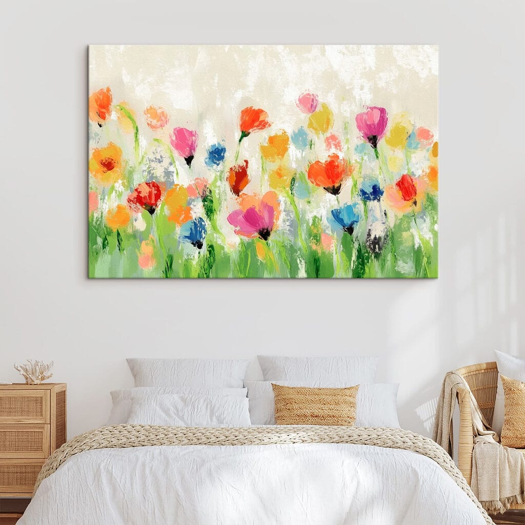 Painting of flowers on a white background