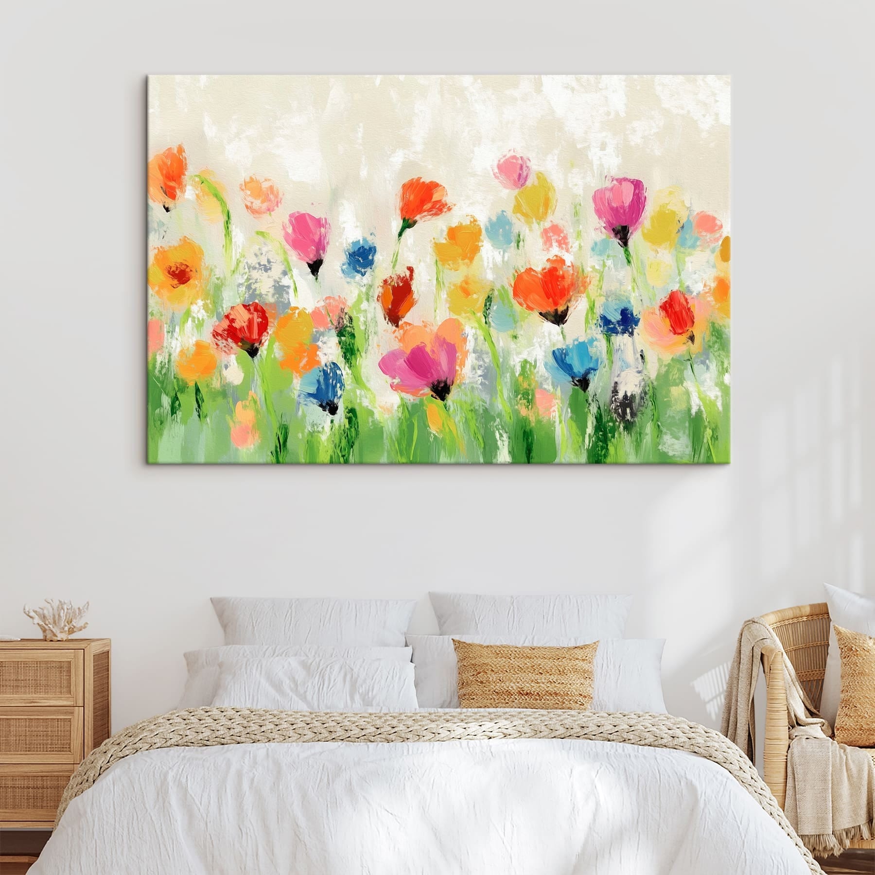 Painting of flowers on a white background