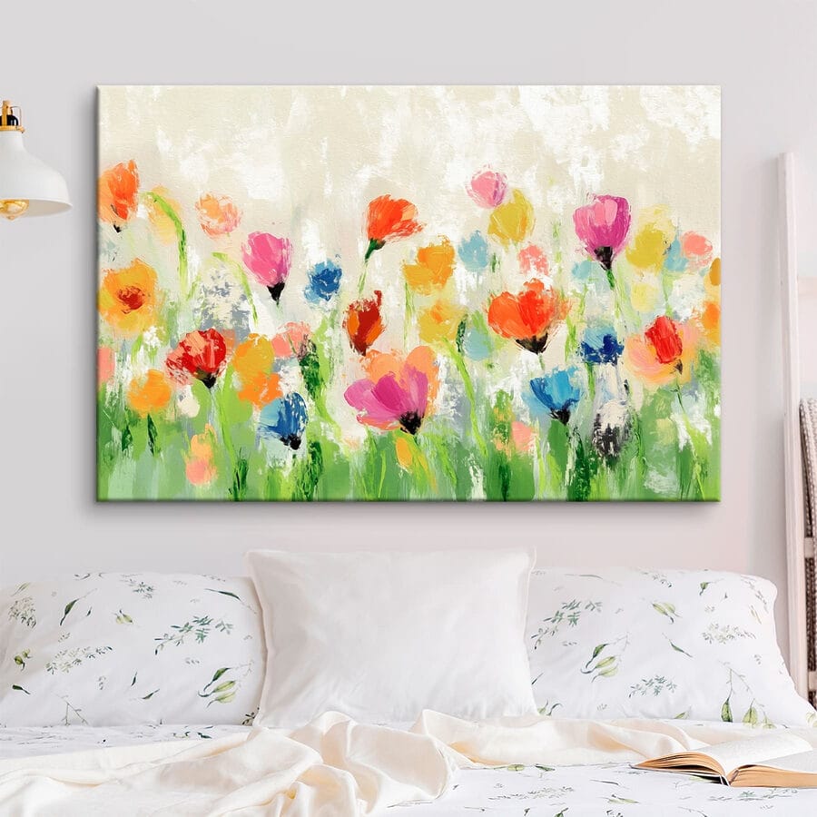 Peinture de fleurs sur fond blanc Peinture de fleurs sur fond blanc