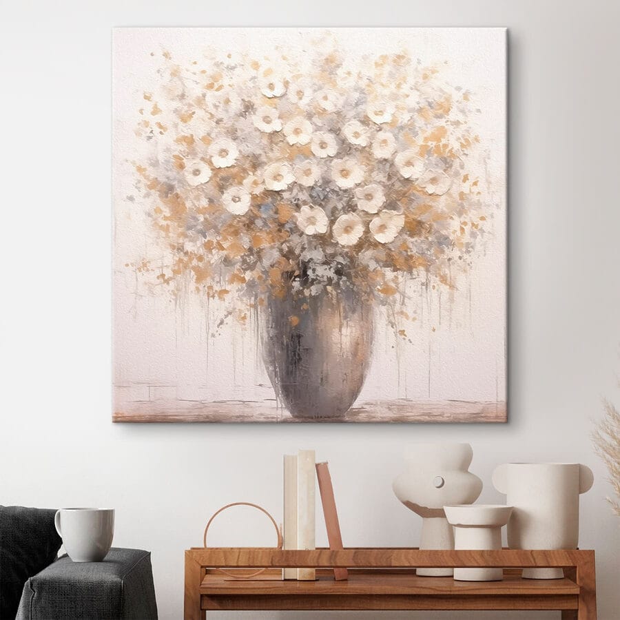 Peinture de fleurs dans un vase