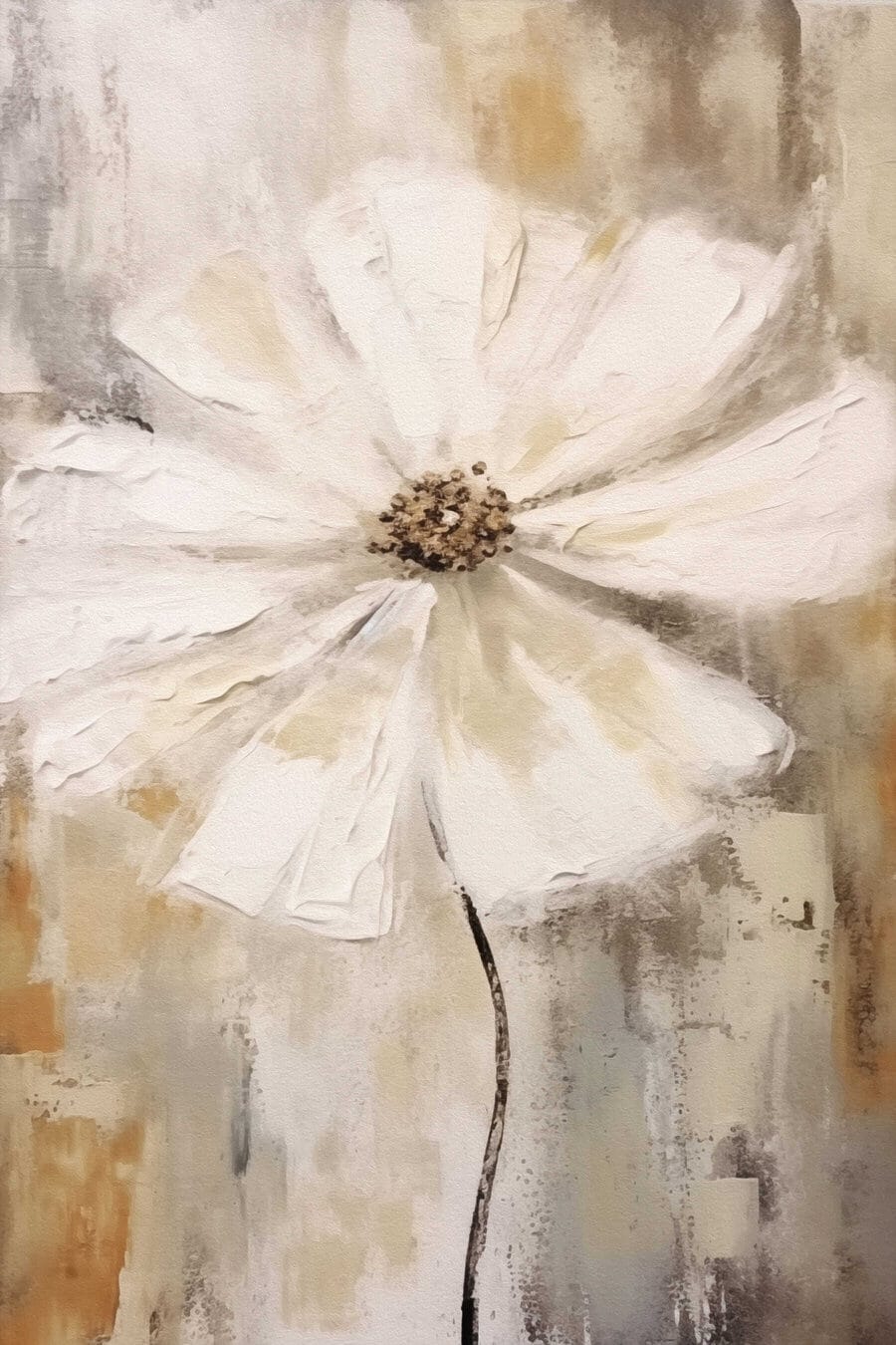 Fleur blanche avec centre brun