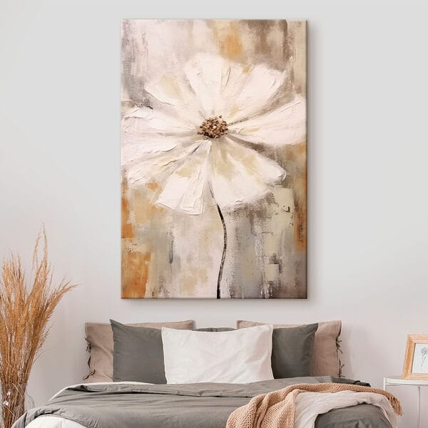 Fleur blanche avec centre brun Fleur blanche avec centre brun