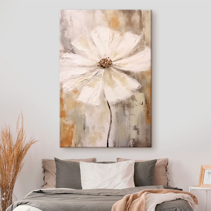 Fleur blanche avec centre brun
