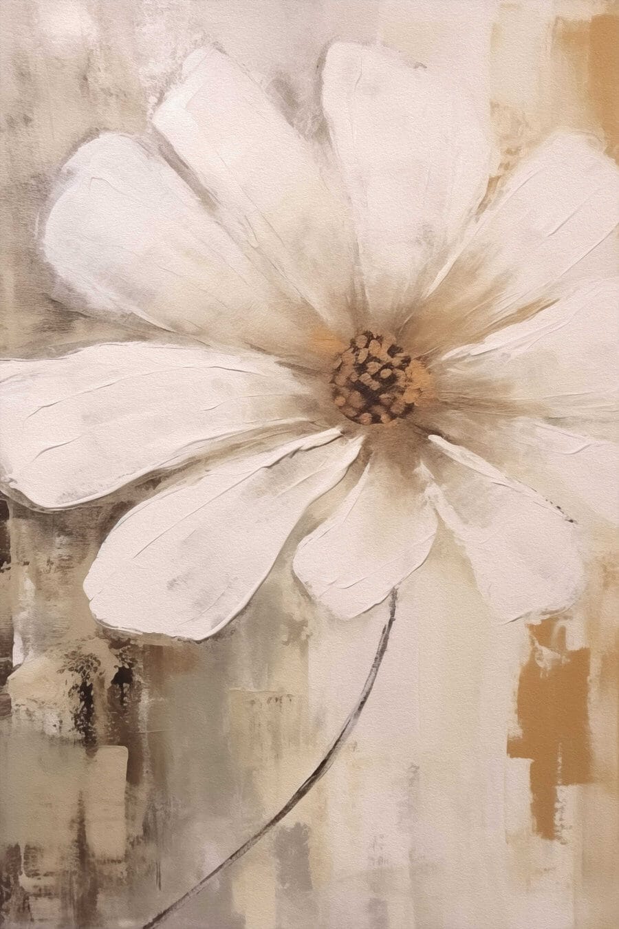 Peinture d'une fleur blanche