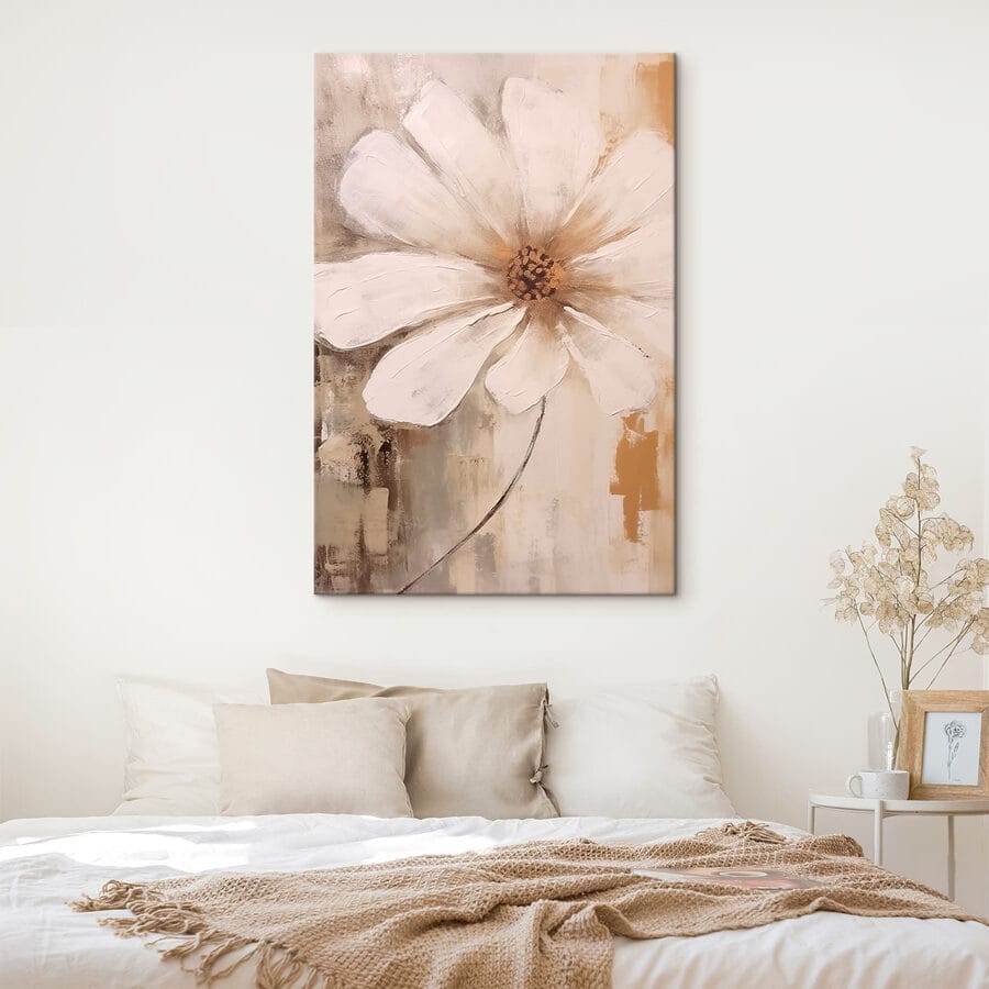 Peinture d'une fleur blanche