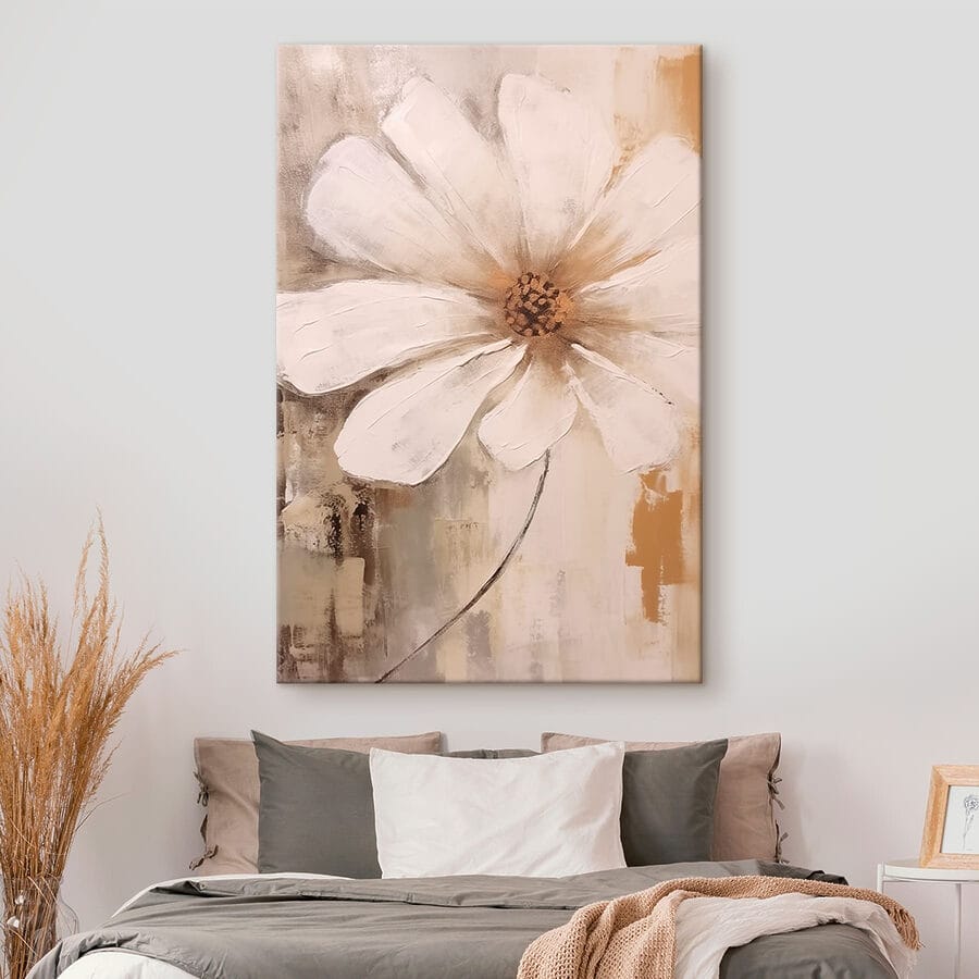 Peinture d'une fleur blanche