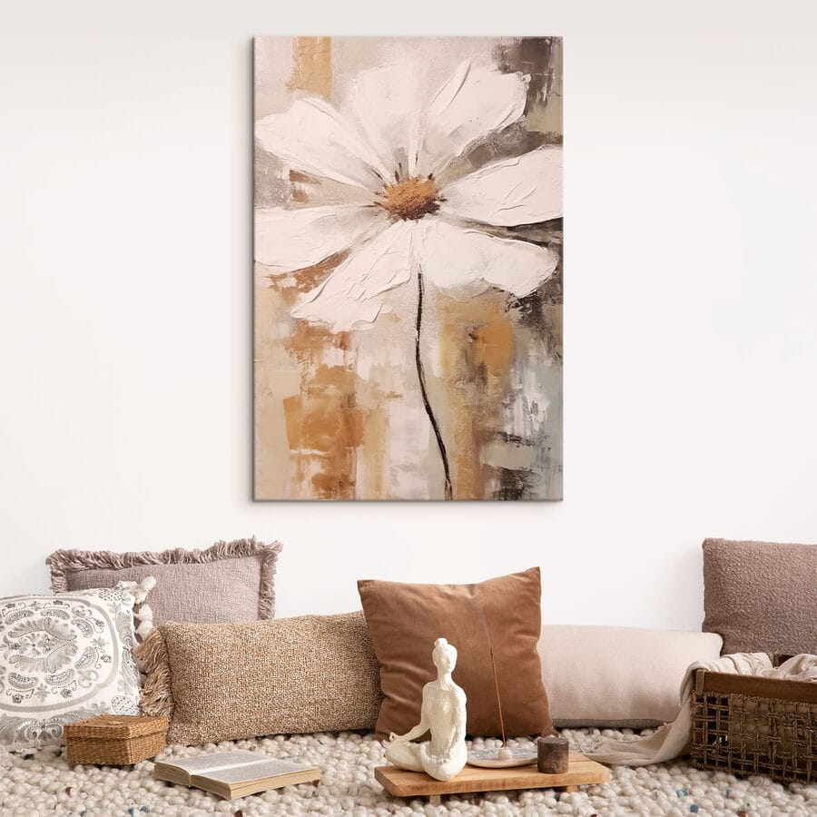 Peinture d'une fleur blanche
