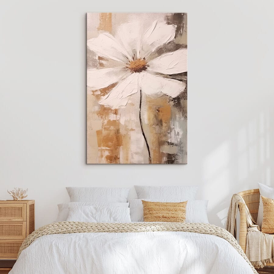 Peinture d'une fleur blanche
