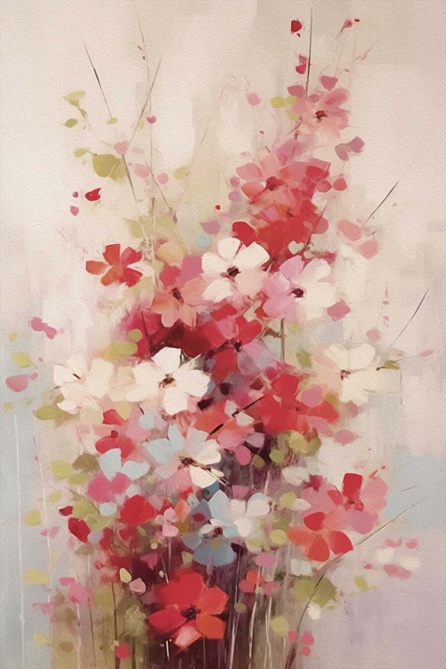 Peinture de fleurs dans un vase