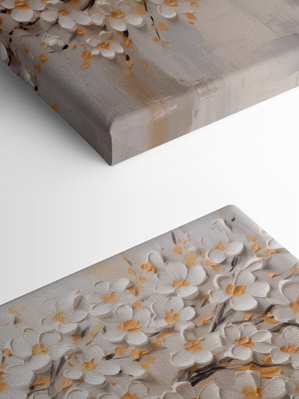 Peinture d'un arbre avec des fleurs blanches Peinture d'un arbre avec des fleurs blanches