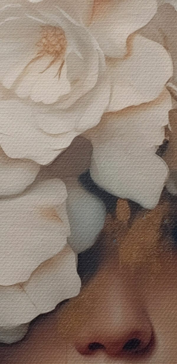Peinture d'une femme avec des fleurs sur la tête Peinture d'une femme avec des fleurs sur la tête