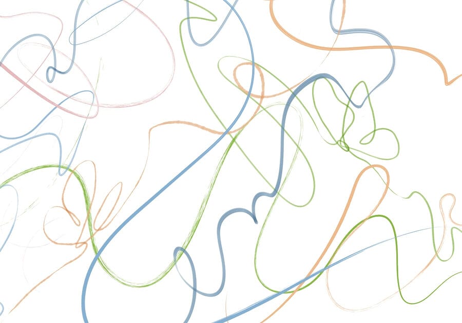 Lignes colorées sur fond blanc