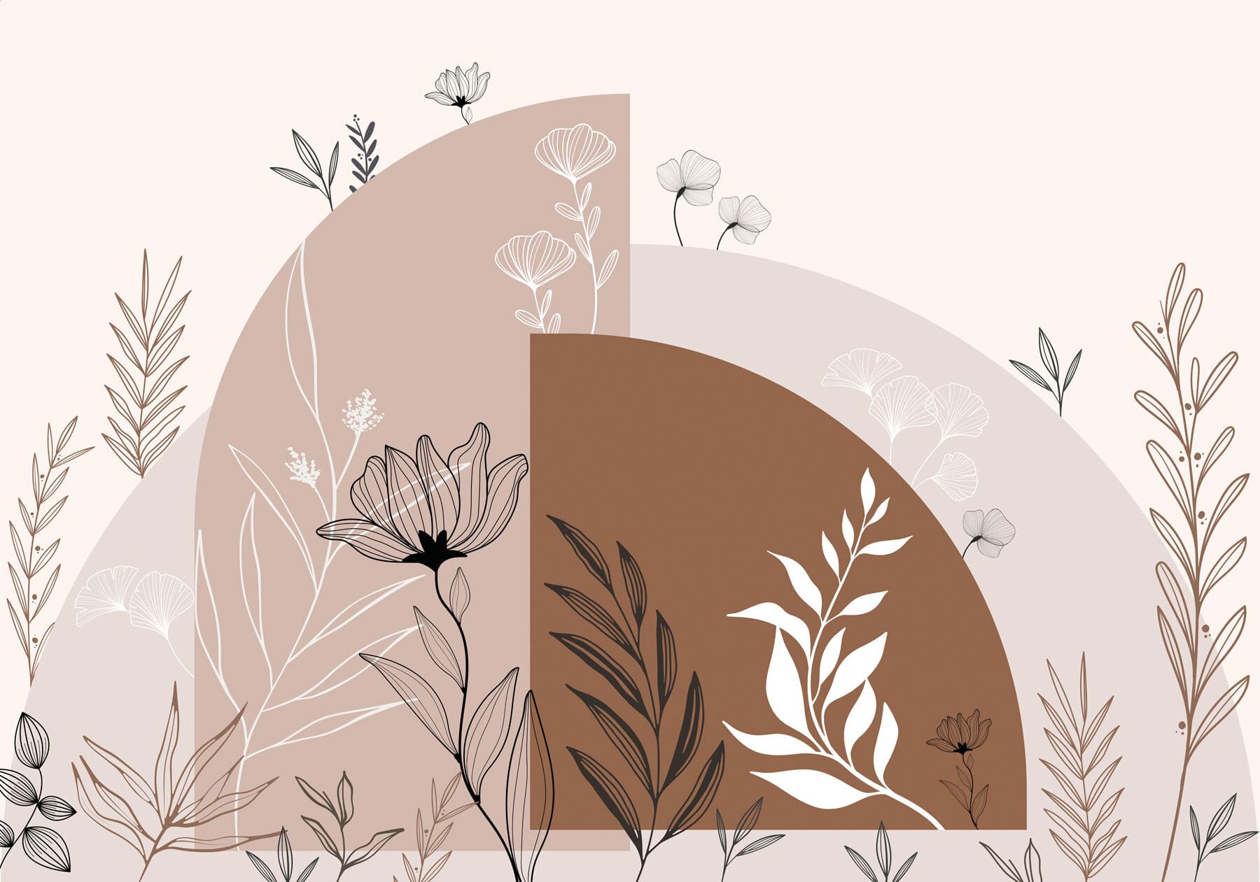 Graphic design of flowers and leaves Graphic design of flowers and leaves