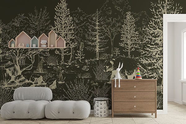 Bear walking in the woods