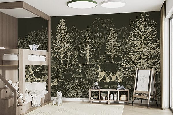 Bear walking in the woods