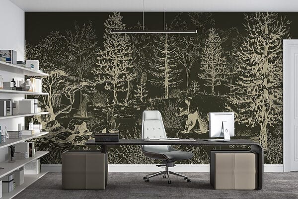 Bear walking in the woods