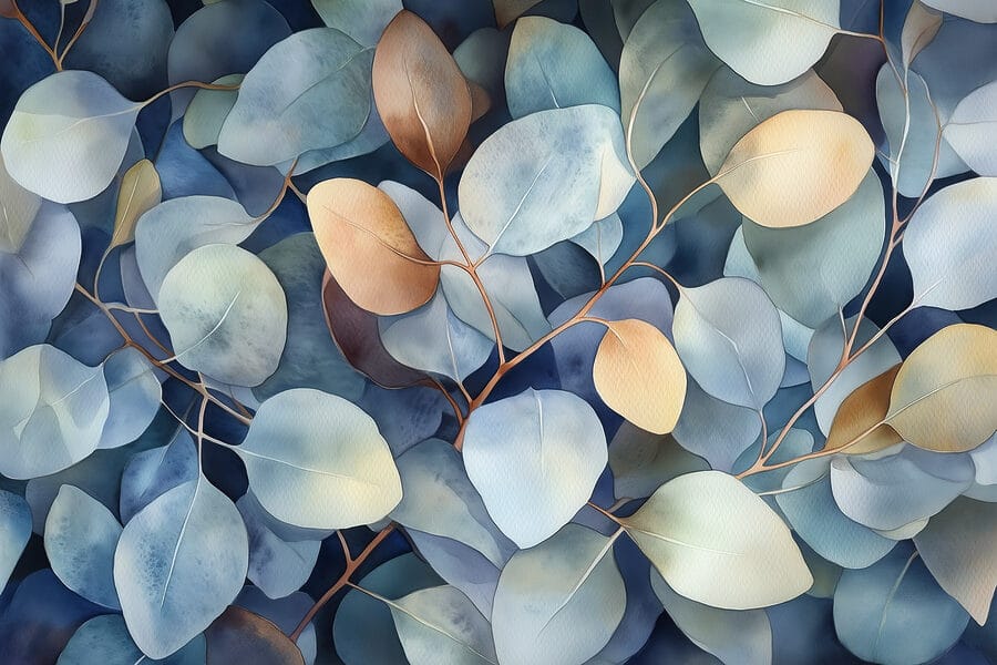 Groupe de feuilles sur une surface
