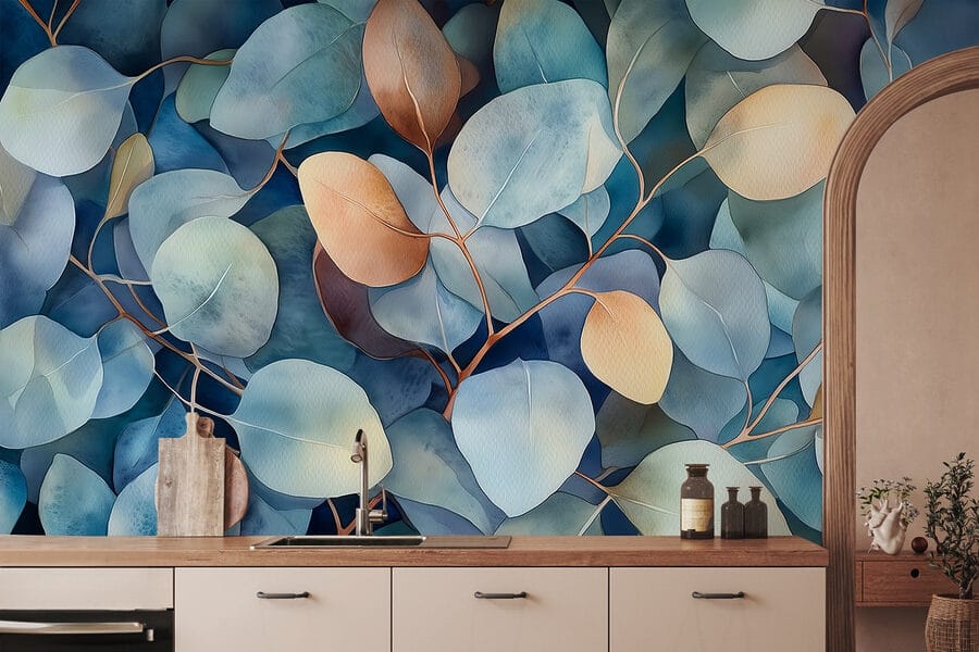 Groupe de feuilles sur une surface