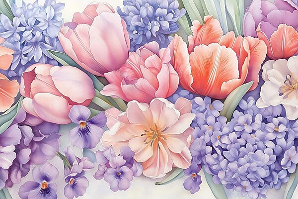 Groupe de fleurs sur fond blanc Groupe de fleurs sur fond blanc