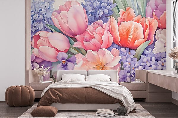 Groupe de fleurs sur fond blanc Groupe de fleurs sur fond blanc