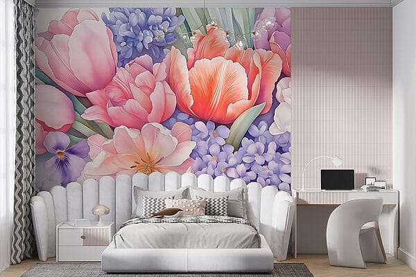 Groupe de fleurs sur fond blanc Groupe de fleurs sur fond blanc