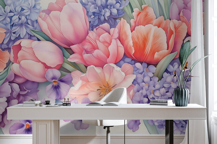 Groupe de fleurs sur fond blanc Groupe de fleurs sur fond blanc