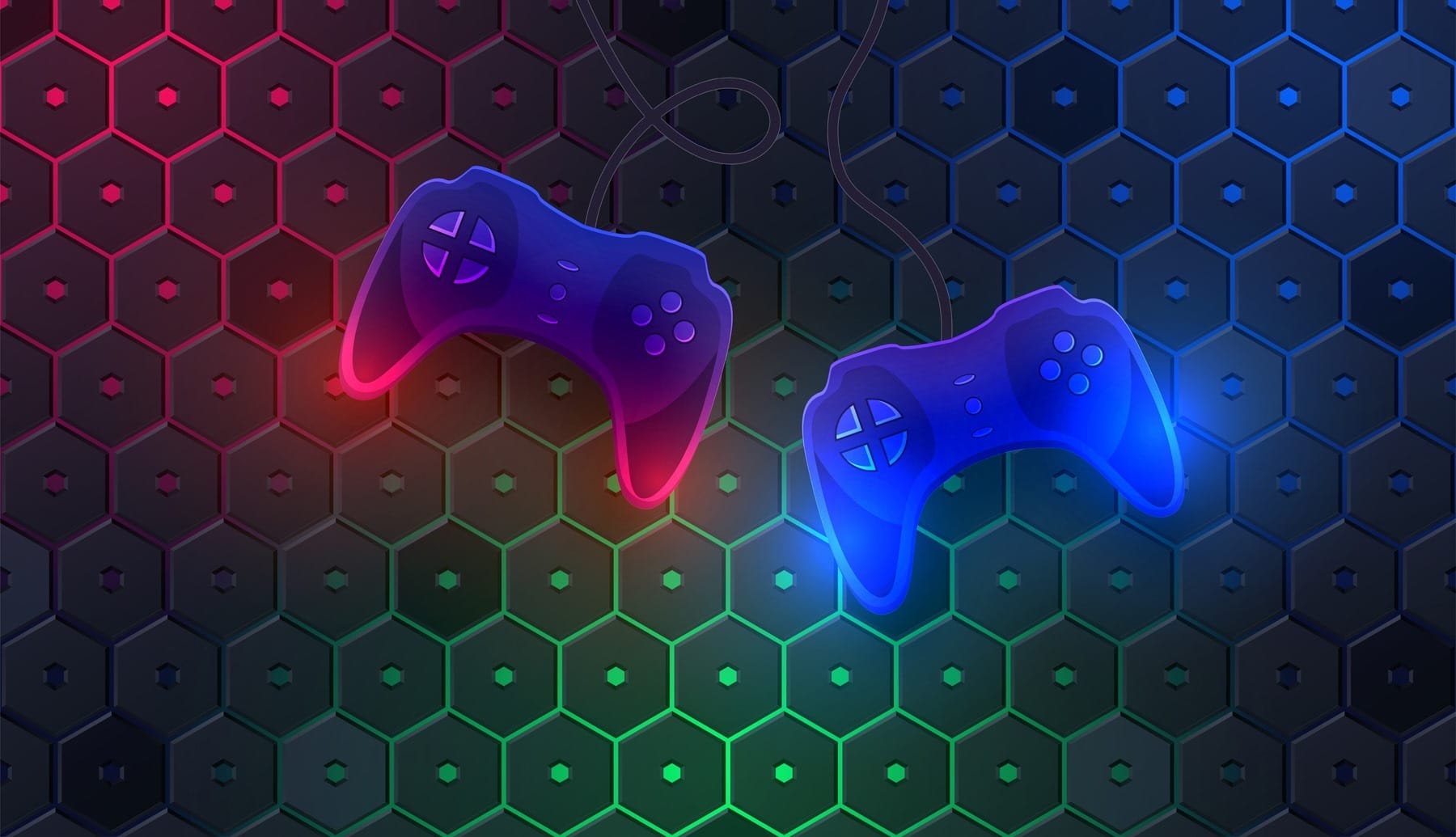 Manette de jeu sur fond d'hexagone w02904p - Manette de jeu sur fond d'hexagone